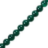 Glaskralen Opaal  Dark green 6 mm